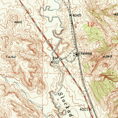 United States Geological Survey Owens, WY (1951, 24000-Scale) digital map