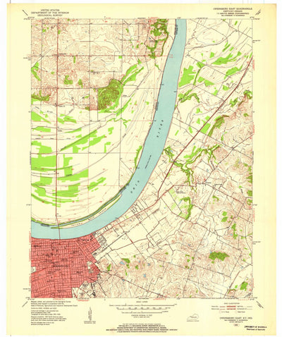 United States Geological Survey Owensboro East, KY-IN (1952, 24000-Scale) digital map