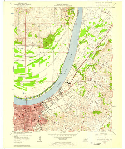 United States Geological Survey Owensboro East, KY-IN (1956, 24000-Scale) digital map