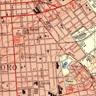 United States Geological Survey Owensboro East, KY-IN (1956, 24000-Scale) digital map
