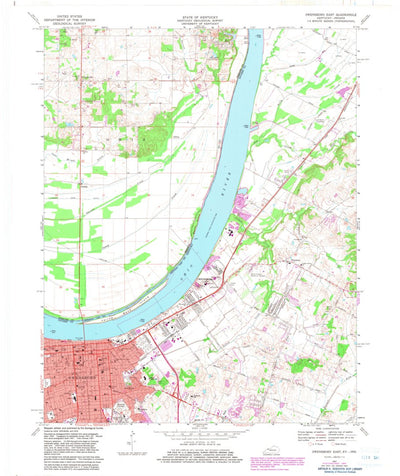 United States Geological Survey Owensboro East, KY-IN (1967, 24000-Scale) digital map