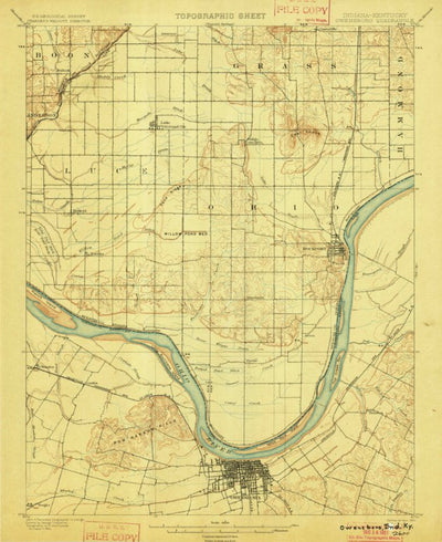 United States Geological Survey Owensboro, KY-IN (1901, 62500-Scale) digital map