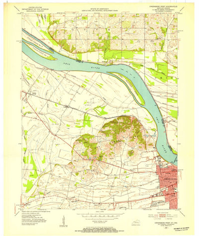 United States Geological Survey Owensboro West, KY-IN (1952, 24000-Scale) digital map