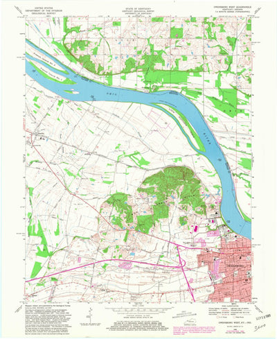 United States Geological Survey Owensboro West, KY-IN (1968, 24000-Scale) digital map