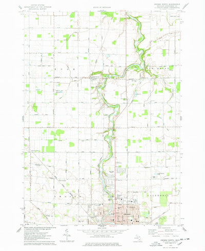 United States Geological Survey Owosso North, MI (1974, 24000-Scale) digital map