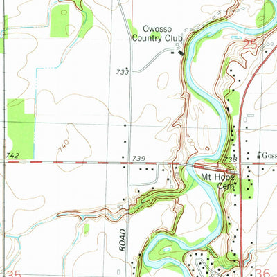 United States Geological Survey Owosso North, MI (1974, 24000-Scale) digital map