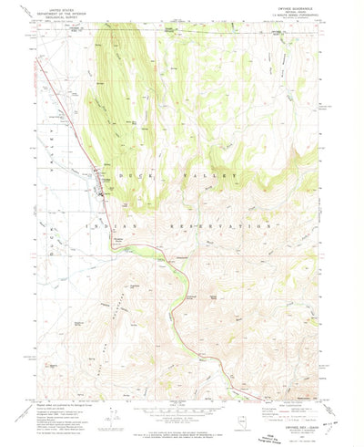 United States Geological Survey Owyhee, NV-ID (1971, 24000-Scale) digital map