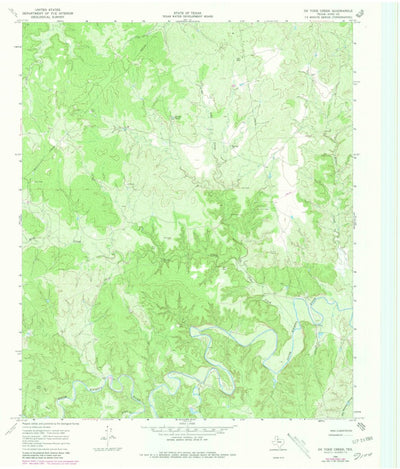 United States Geological Survey Ox Yoke Creek, TX (1966, 24000-Scale) digital map