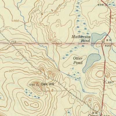 United States Geological Survey Oxbow, ME (1942, 62500-Scale) digital map