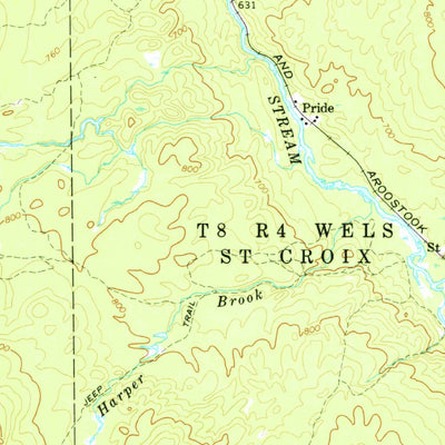 United States Geological Survey Oxbow, ME (1965, 62500-Scale) digital map