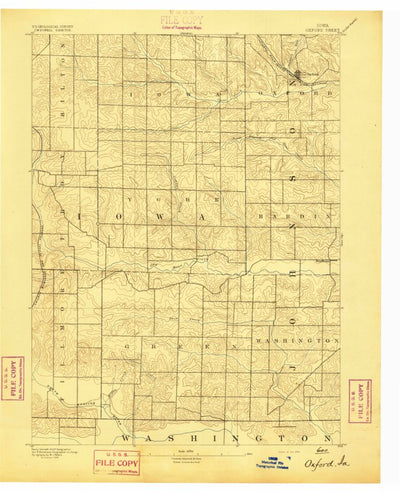 United States Geological Survey Oxford, IA (1894, 62500-Scale) digital map