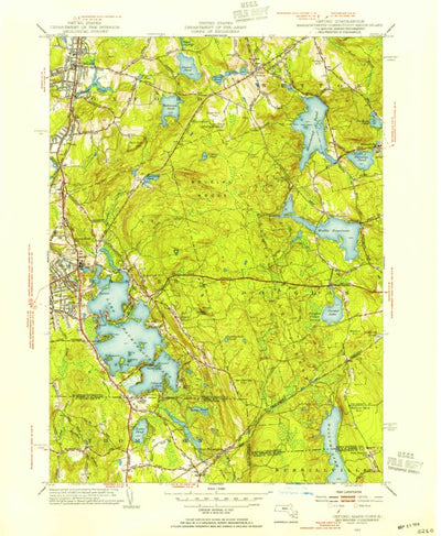 United States Geological Survey Oxford, MA-CT-RI (1953, 31680-Scale) digital map