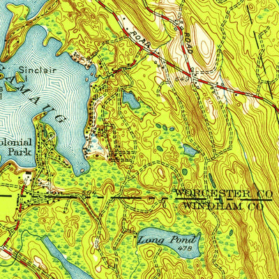 United States Geological Survey Oxford, MA-CT-RI (1953, 31680-Scale) digital map
