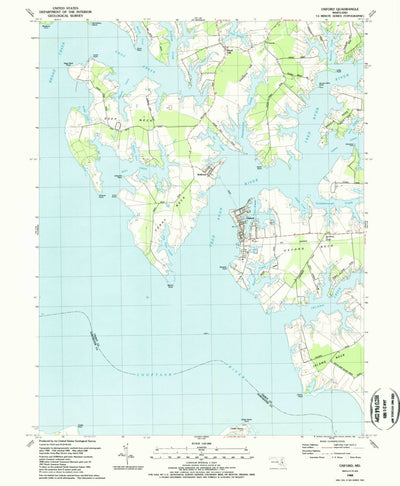 United States Geological Survey Oxford, MD (1988, 24000-Scale) digital map