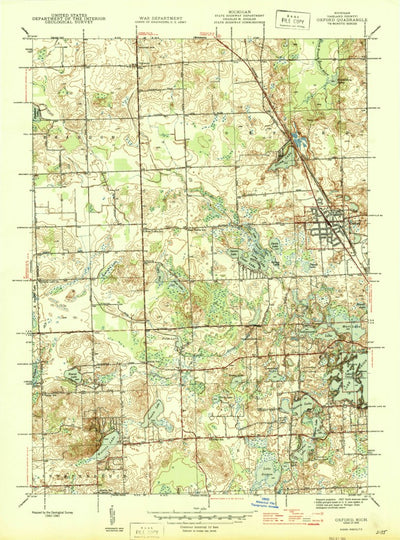 United States Geological Survey Oxford, MI (1945, 24000-Scale) digital map