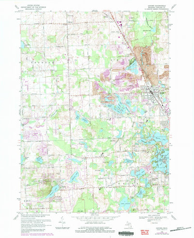 United States Geological Survey Oxford, MI (1968, 24000-Scale) digital map