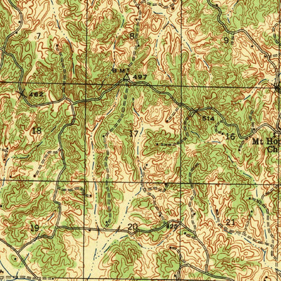 United States Geological Survey Oxford, MS (1943, 62500-Scale) digital map