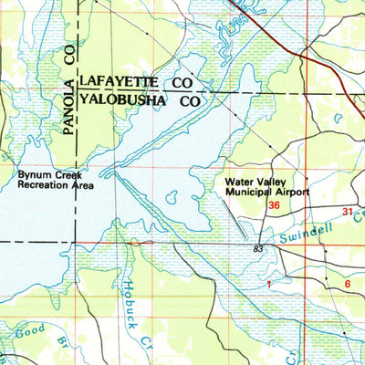 United States Geological Survey Oxford, MS (1984, 100000-Scale) digital map