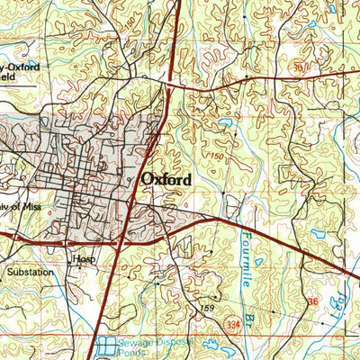 United States Geological Survey Oxford, MS (1990, 100000-Scale) digital map