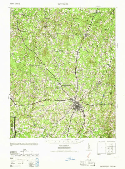 United States Geological Survey Oxford, NC (1966, 62500-Scale) digital map