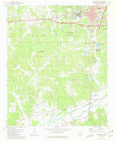 United States Geological Survey Oxford South, MS (1980, 24000-Scale) digital map