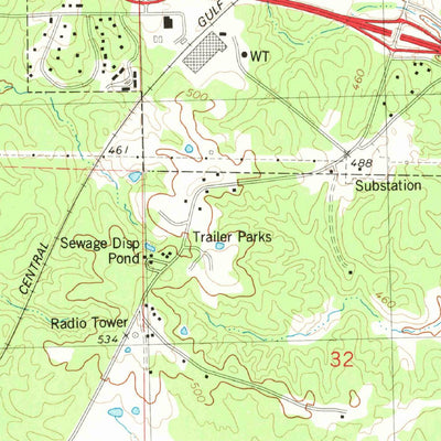 United States Geological Survey Oxford South, MS (1980, 24000-Scale) digital map