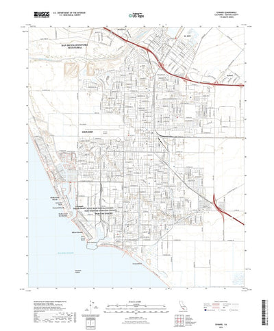United States Geological Survey Oxnard, CA (2022, 24000-Scale) digital map
