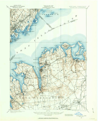 United States Geological Survey Oyster Bay, NY-CT (1897, 62500-Scale) digital map