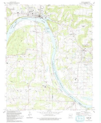United States Geological Survey Ozark, AR (1993, 24000-Scale) digital map