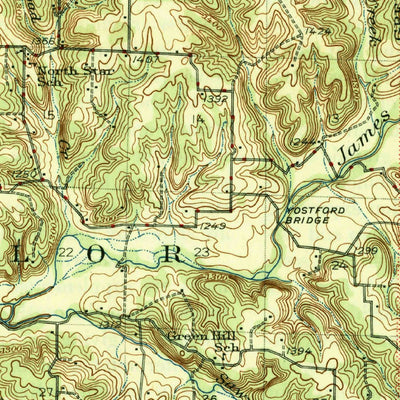 United States Geological Survey Ozark, MO (1945, 62500-Scale) digital map