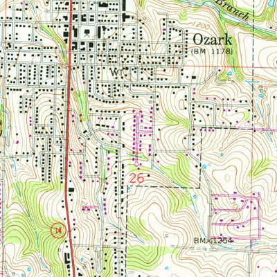 United States Geological Survey Ozark, MO (1970, 24000-Scale) digital map