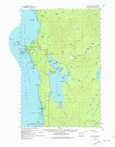 United States Geological Survey Ozette Lake, WA (1956, 62500-Scale) digital map