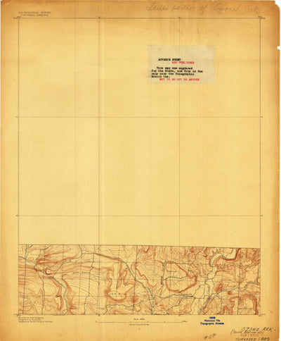 United States Geological Survey Ozone, AR (1889, 62500-Scale) digital map
