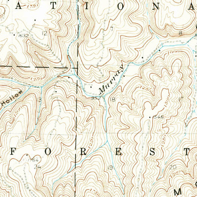 United States Geological Survey Ozone, AR (1934, 62500-Scale) digital map
