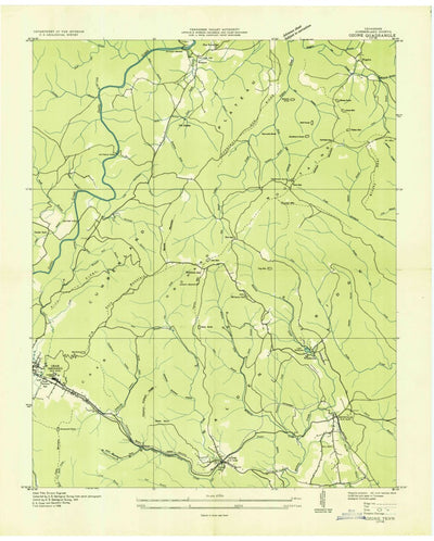 United States Geological Survey Ozone, TN (1936, 24000-Scale) digital map