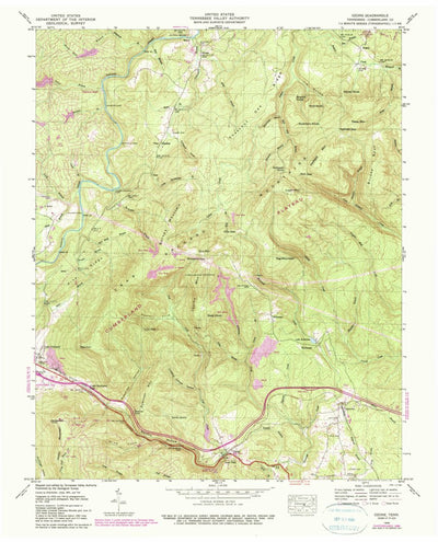 United States Geological Survey Ozone, TN (1946, 24000-Scale) digital map