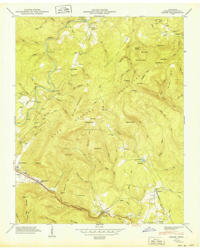 United States Geological Survey Ozone, TN (1949, 24000-Scale) digital map