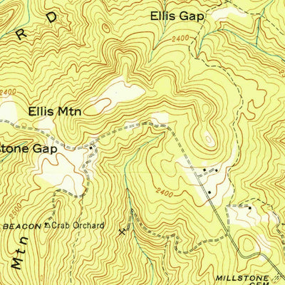 United States Geological Survey Ozone, TN (1949, 24000-Scale) digital map