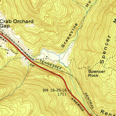 United States Geological Survey Ozone, TN (1949, 24000-Scale) digital map