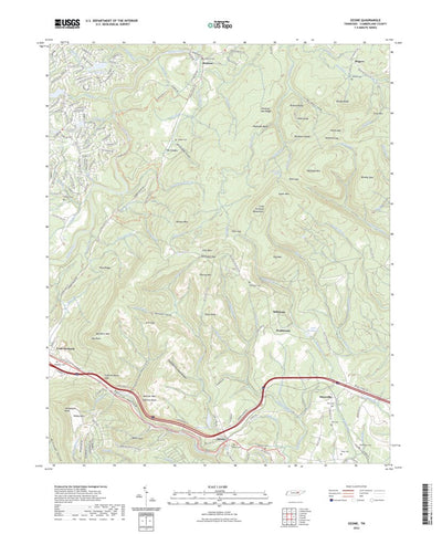 United States Geological Survey Ozone, TN (2022, 24000-Scale) digital map