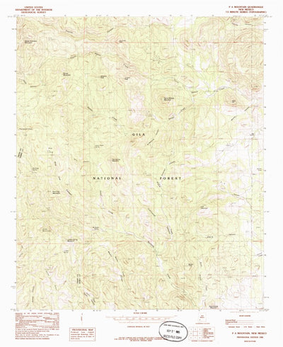 United States Geological Survey P A Mountain, NM (1985, 24000-Scale) digital map