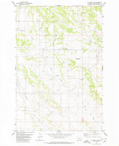 United States Geological Survey P K Ranch NE, MT (1980, 24000-Scale) digital map