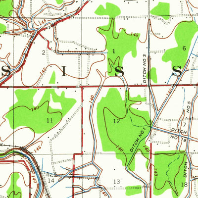 United States Geological Survey Pace, MS-AR (1939, 62500-Scale) digital map