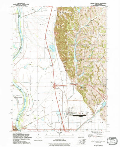 United States Geological Survey Pacific Junction, IA-NE (1993, 24000-Scale) digital map