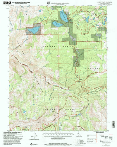 United States Geological Survey Pacific Valley, CA (2001, 24000-Scale) digital map