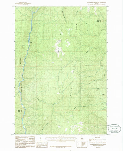 United States Geological Survey Packer John Mountain, ID (1985, 24000-Scale) digital map
