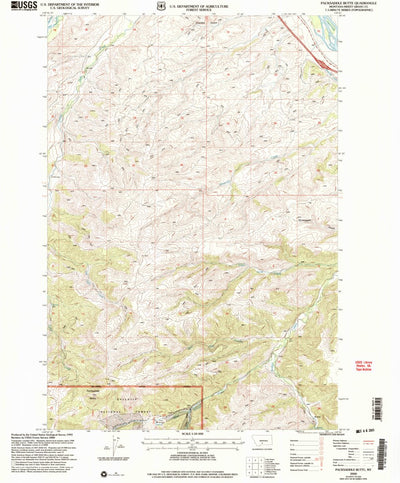 United States Geological Survey Packsaddle Butte, MT (2000, 24000-Scale) digital map