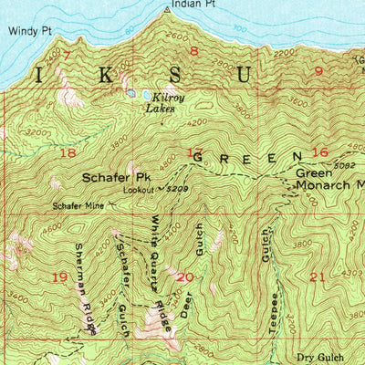 United States Geological Survey Packsaddle Mountain, ID (1949, 62500-Scale) digital map