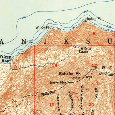 United States Geological Survey Packsaddle Mountain, ID (1951, 62500-Scale) digital map