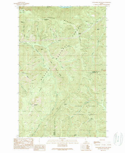 United States Geological Survey Packsaddle Mountain, ID (1989, 24000-Scale) digital map